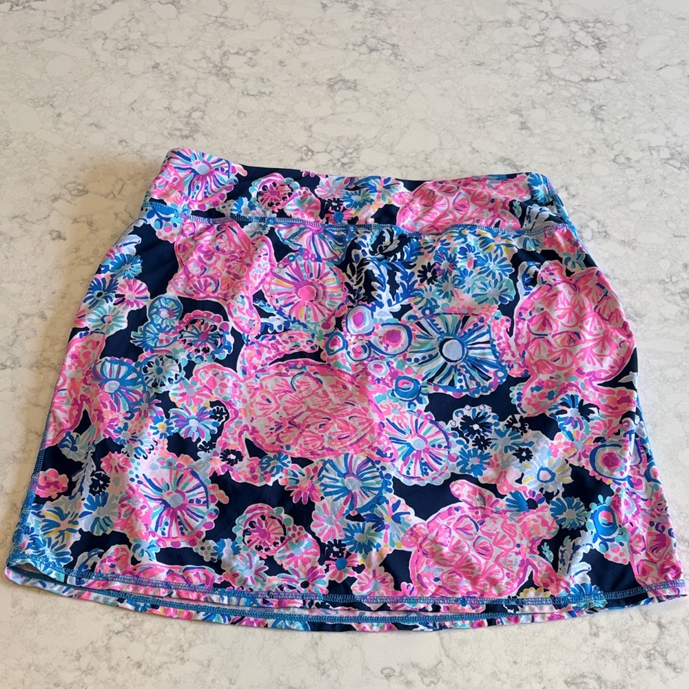 Lilly Pulitzer Pink and Blue Floral Mini Skirt/skort - Picture 3 of 3